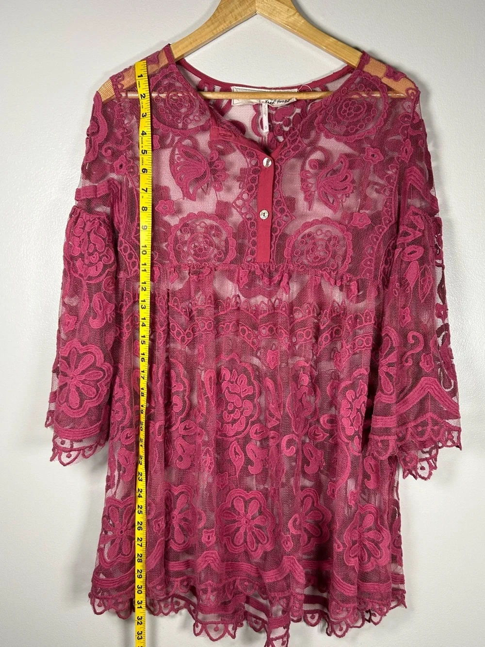 Jens Pirate Booty for Free People Berry Lace Sheer Lace Tunic Dress Overlay
